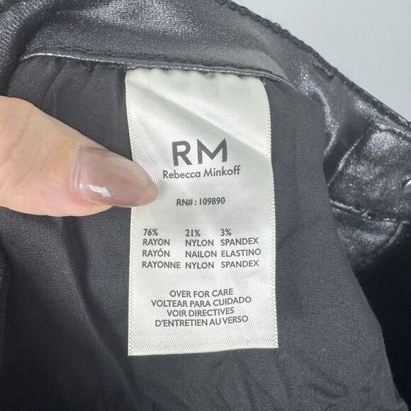 REBECCA MINKOFF | NEW Black Coated Sparkle Skinny Jeans Women’s Size 6 & 8 - Picture 10 of 13